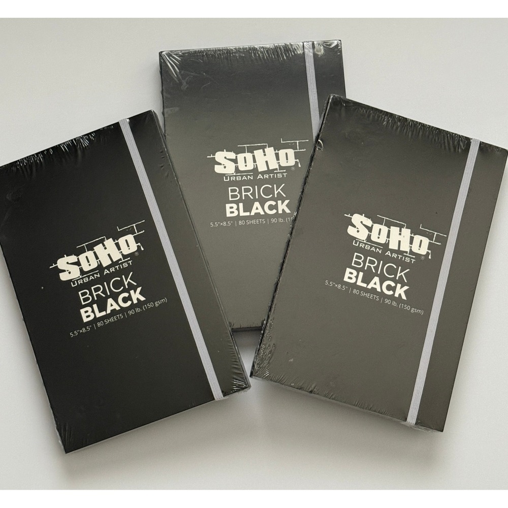 SoHo Urban Artist Brick Sketchbook Journals for Sketching  150 gsm,‎ 80 sht 3 pk